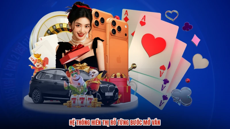 Hệ thống hiển thị rõ từng bước mở ván
